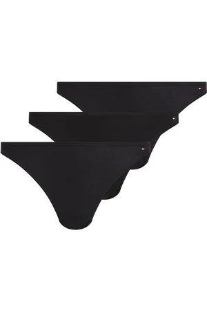 Tommy Hilfiger 3 Pack Dipped Bikini Trusser, Tanga Briefs Black