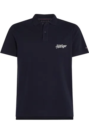 Tommy Hilfiger Script Graphic Reg Polo Tops Polos Short-sleeved Black