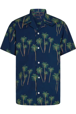 Tommy Hilfiger Lightweight Palm Ss Rf Shirt Tops Shirts Short-sleeved Shirts Multi/patterned