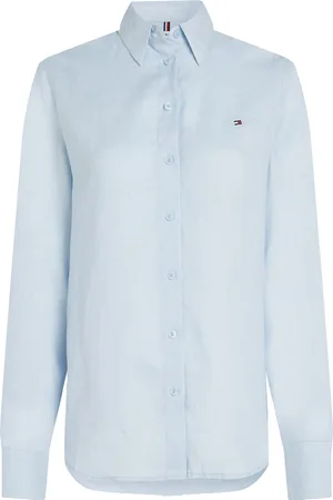 Tommy Hilfiger Ess Linen Relaxed Shirt Tops Shirts Long-sleeved Blue