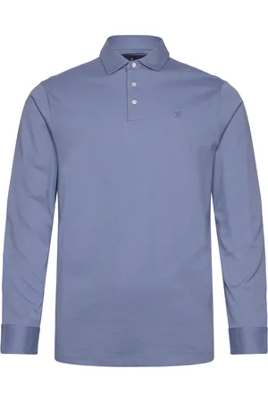 Hackett Pima Cotton Polo Ls Tops Polos Long-sleeved Blue