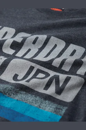 Superdry Japan Stripe Relaxed Tee Tops T-Kortærmet Skjorte Grey