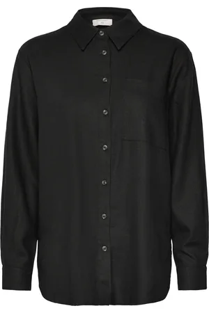 Freequent Fqlava-Sh-Simple Tops Shirts Long-sleeved Black