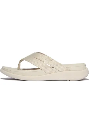 FitFlop F-Mode Go Webbing Flatform Strappy Flip-Flops Shoes Sandals Flat Sandals Beige