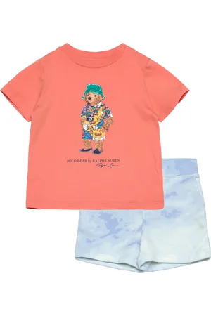 Ralph Lauren Polo Bear Jersey Tee & Terry Short Set Sets Sets With Short-sleeved T-shirt Coral