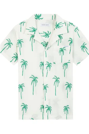 Maison Labiche Germain Palm Tops Shirts Short-sleeved Shirts White