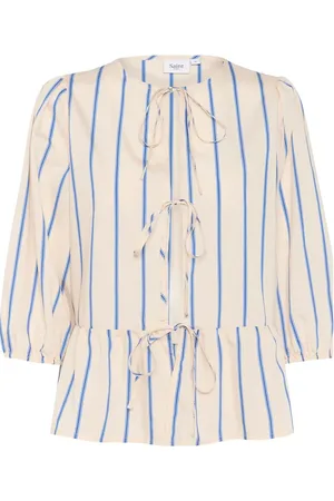 Saint Tropez Kotrinasz Blouse Tops Blouses Long-sleeved Cream