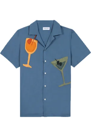 Maison Labiche Morney Tchin Tops Shirts Short-sleeved Shirts Blue
