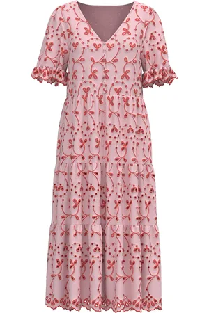 Y.A.S Kanikka 2/4 Contrast Midi Dress S. Knælang Kjole Pink