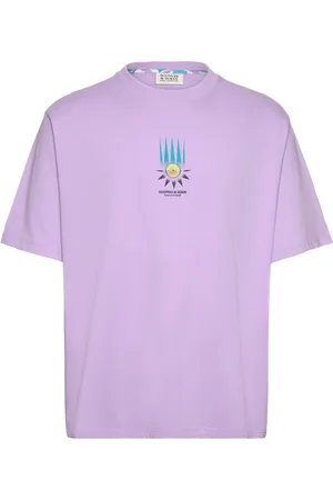 Scotch&Soda Loose Fit Front Chest Artwork T-Shirt Tops T-Kortærmet Skjorte Purple