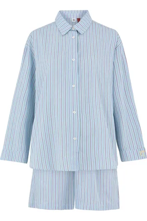 Beck Söndergaard Stripel Shirt+Shorts Pyjamas Nattøj Blue