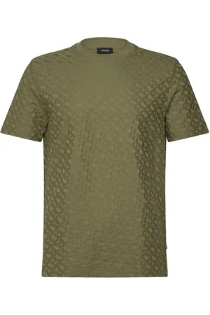 HUGO BOSS H-Thompson 80 Tops T-Kortærmet Skjorte Khaki Green