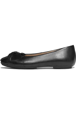 FitFlop Delicato Soft-Twist Leather Ballet Flats Ballerinasko Ballerinaer Black