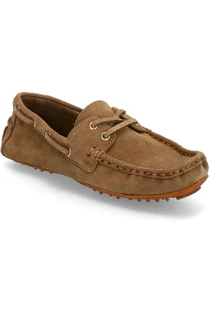 MANGO Suede Boat Shoes With Laces Sejlersko Sko Brown