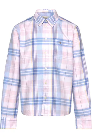 GANT Checked Oxford Bd Ls Shirt Tops Shirts Long-sleeved Shirts White