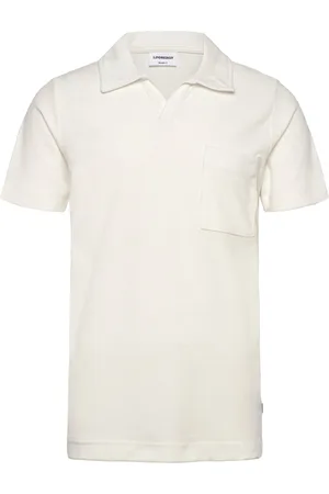 Lindbergh Terry Pique W Split Neck Tops Polos Short-sleeved White