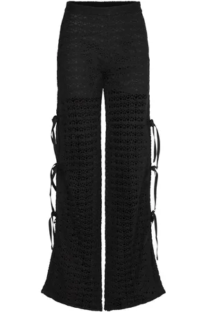 ALOHAS Den Black Trousers Bottoms Trousers Flared Black