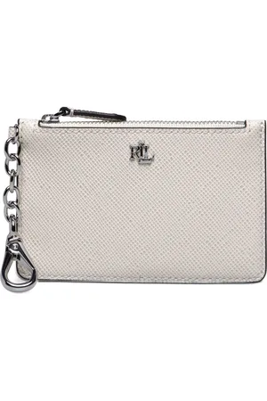 Ralph Lauren Crosshatch Leather Zip Card Case Bags Card Holders & Wallets Card Holder Cream