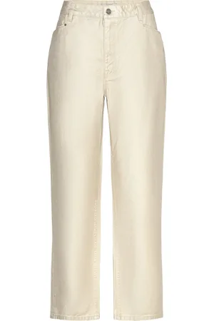 Dante 6 Axelle Metallic Straight Cropped Jeans Bottoms Jeans Straight-regular Gold