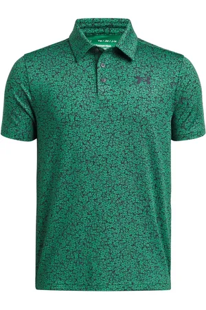 Under Armour Ua Playoff Printed Polo Sport T-shirts Polo Shirts Short-sleeved Polo Shirts Green