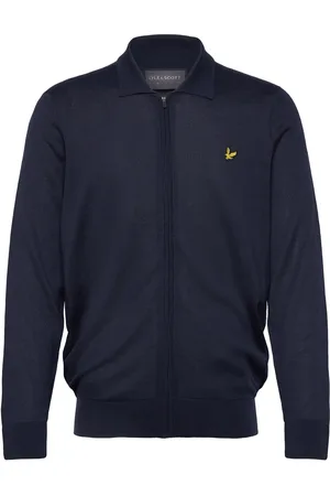 Lyle & Scott Lightweight Knitted Collared Cardigan Sport Sport Clothing Sport Sweatshirts & Hoodies Sport Knitwear Navy