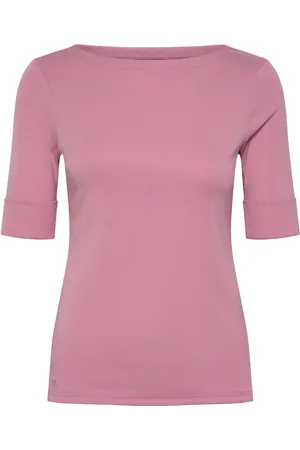 Ralph Lauren Stretch Cotton Boatneck Tee Tops T-shirts & Tops Short-sleeved Pink