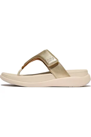 FitFlop F-Mode Go Adjustable Flatform Toe-Post Sandals Sandal Med Hæl Beige