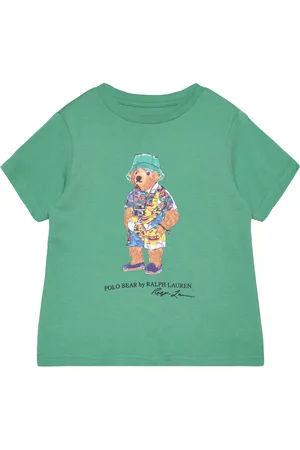Ralph Lauren Polo Bear Cotton Jersey Tee Tops T-Kortærmet Skjorte Green