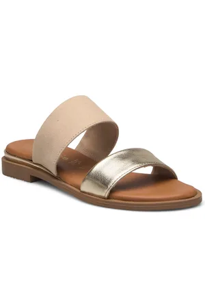 Tamaris Women Slides Shoes Sandals Flat Sandals Beige