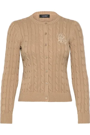 Ralph Lauren Cable-Knit Cotton Cardigan Tops Knitwear Cardigans Beige