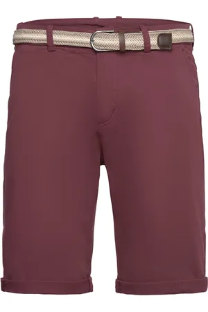 Lindbergh Superflex Chino Shorts W?. Belt Bottoms Shorts Chinos Shorts Burgundy