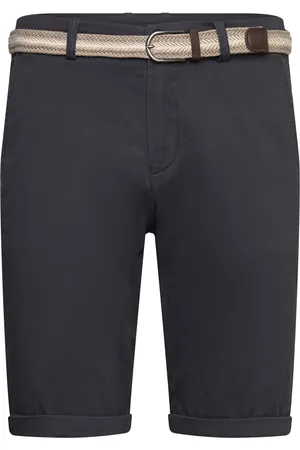 Lindbergh Superflex Chino Shorts W?. Belt Bottoms Shorts Chinos Shorts Navy