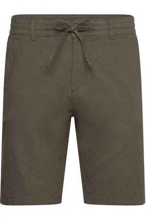 Lindbergh Linen Shorts Bottoms Shorts Casual Khaki Green