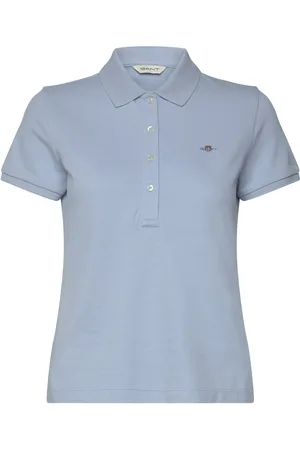 GANT Slim Sheild Cap Sleeve Pique Polo Tops T-shirts & Tops Polos Blue