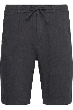 Lindbergh Linen Blend Herringb Short Bottoms Shorts Casual Black