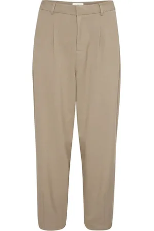 Kaffe Kamerle Pants Cropped Bottoms Trousers Suitpants Beige