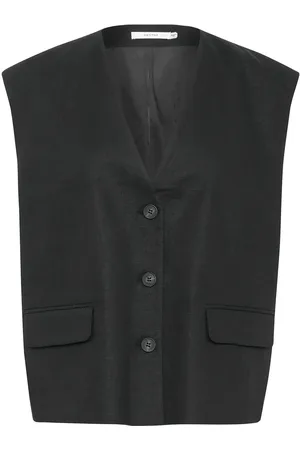 Gestuz Gzizza Linen Waistcoat Blazers Single Breasted Blazers Black
