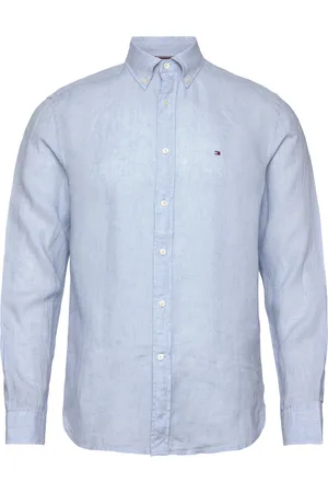 Tommy Hilfiger Pigment Dyed Li Solid Rf Shirt Tops Shirts Casual Blue