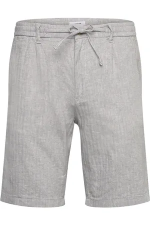 Lindbergh Linen Blend Herringb Short Bottoms Shorts Casual Grey