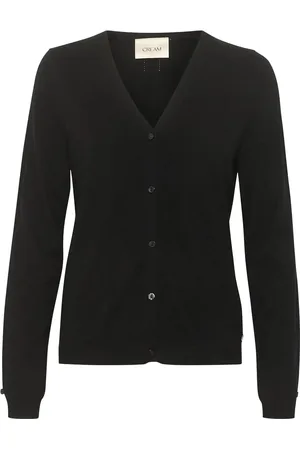 Cream Crdela Knit Cardigan Tops Knitwear Cardigans Black