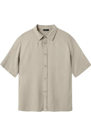 LMTD Nlnfinen Ss Shirt Tops Shirts Short-sleeved Shirts Beige
