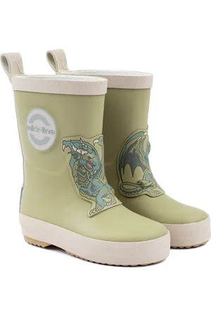 Mikk-Line 3D Patch Wellies Shoes Rubberboots High Rubberboots Green
