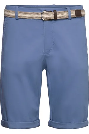 Lindbergh Superflex Chino Shorts W?. Belt Bottoms Shorts Chinos Shorts Blue