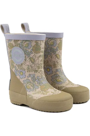 Mikk-Line Printed Wellies Shoes Rubberboots High Rubberboots Khaki Green