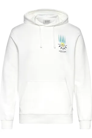 Scotch&Soda Regular Fit Front And Back Artwork Hoodie Tops Sweatshirts & Hoodies Hoodies White