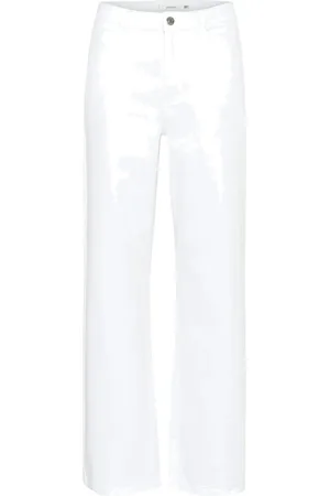 Gestuz Gzzolina Twill Hw Wide Jeans Bottoms Jeans Wide White
