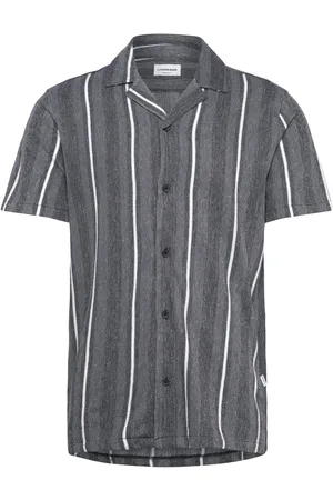 Lindbergh Knitted Resort Collar S/S Tops Shirts Short-sleeved Navy