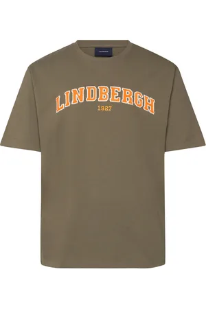 Lindbergh Over Logo Tee Tops T-Kortærmet Skjorte Khaki Green