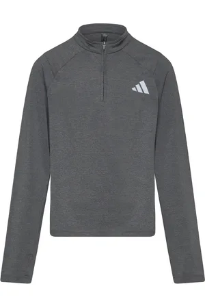 adidas J Gt Pz Zip Ls Tops T-shirts Long-sleeved T-Skjorte Grey
