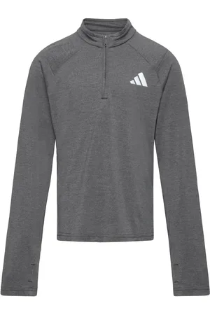 adidas J Gt Pz Zip Ls Tops T-shirts Long-sleeved T-Skjorte Grey